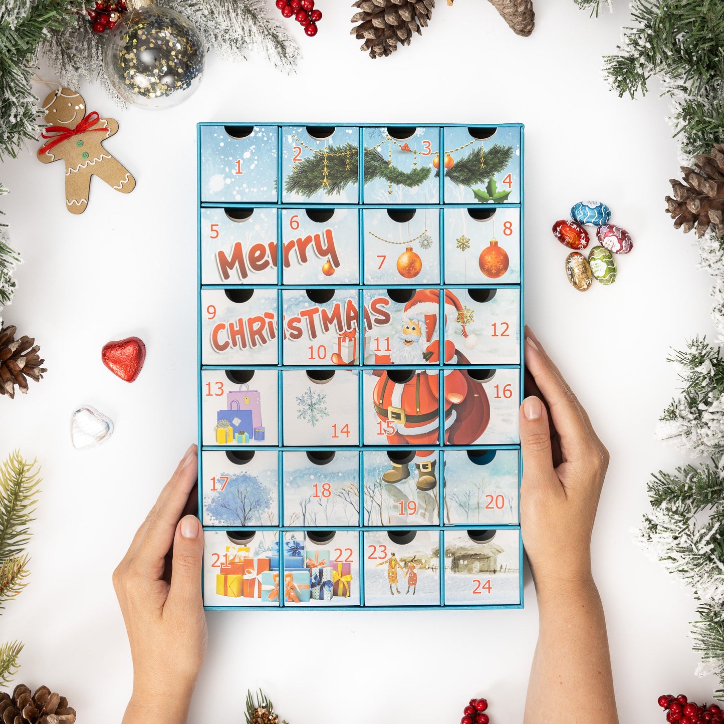 Fill Make your Own Advent Calendar 24 Days 1-24 Draws Christmas Countdown Keechi & co.