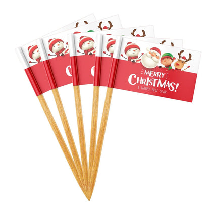 Christmas Cocktail Stick Flags – Buffet Food Picks – Pack of 50 – image 4