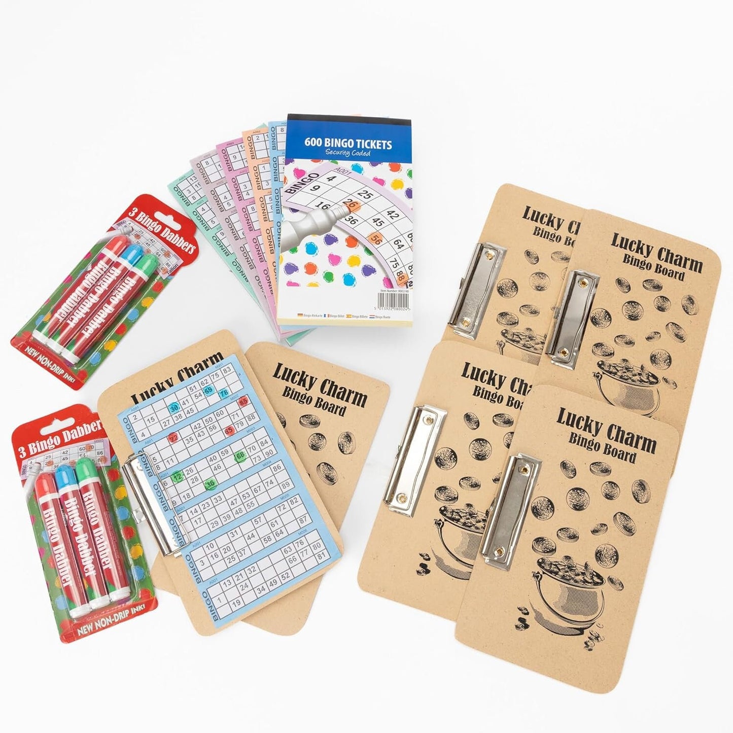 Family Bingo Fun Set 6 Colorful Dabbers 6 Books and 6 Game Boards for Unforgettable Game Nights Keechi & co.