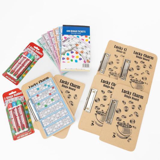 Family Bingo Fun Set 6 Colorful Dabbers 6 Books and 6 Game Boards for Unforgettable Game Nights