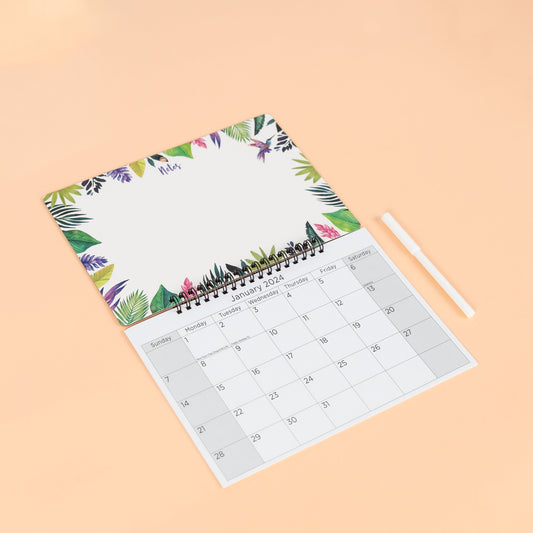 2024 Tropical Monthly Memo Board Wall Calendar Family Organiser White Board & Pen Keechi & co.