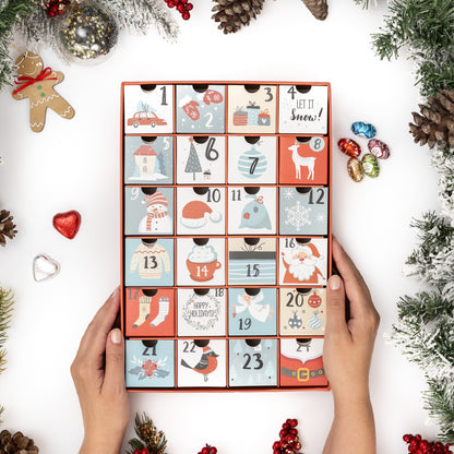 Fill Your Own Advent Calendar – 24 Drawers – Santa, Navy & Silver