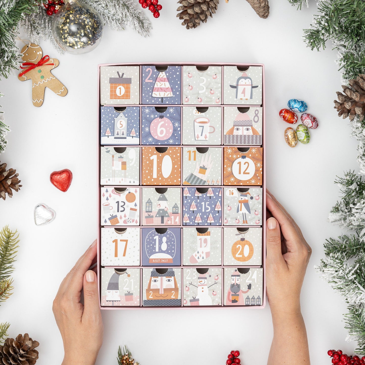 Fill your Own Advent Calendar 1-24 Draws Christmas Countdown
