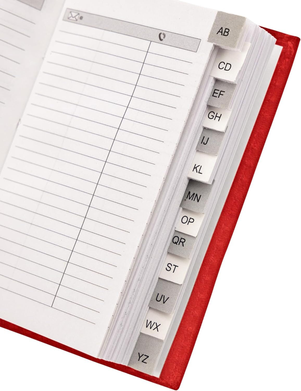 red Address Book  Executive Padded Notebook A-Z Pocket