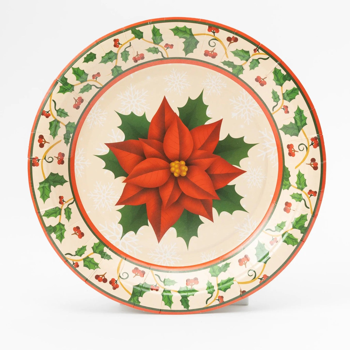 Christmas Traditional Poinsettia Partyware set Plates Cups Napkins Party Items Keechi & co.