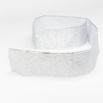 Christmas Cake Frill Ribbon – Silver Glitter – 1 Yard – image 3