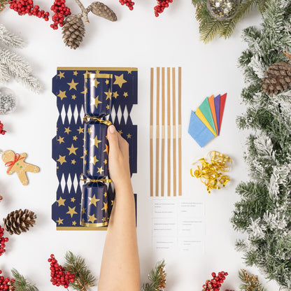 Make Your Own Christmas Cracker Kit – Navy & Gold Star
