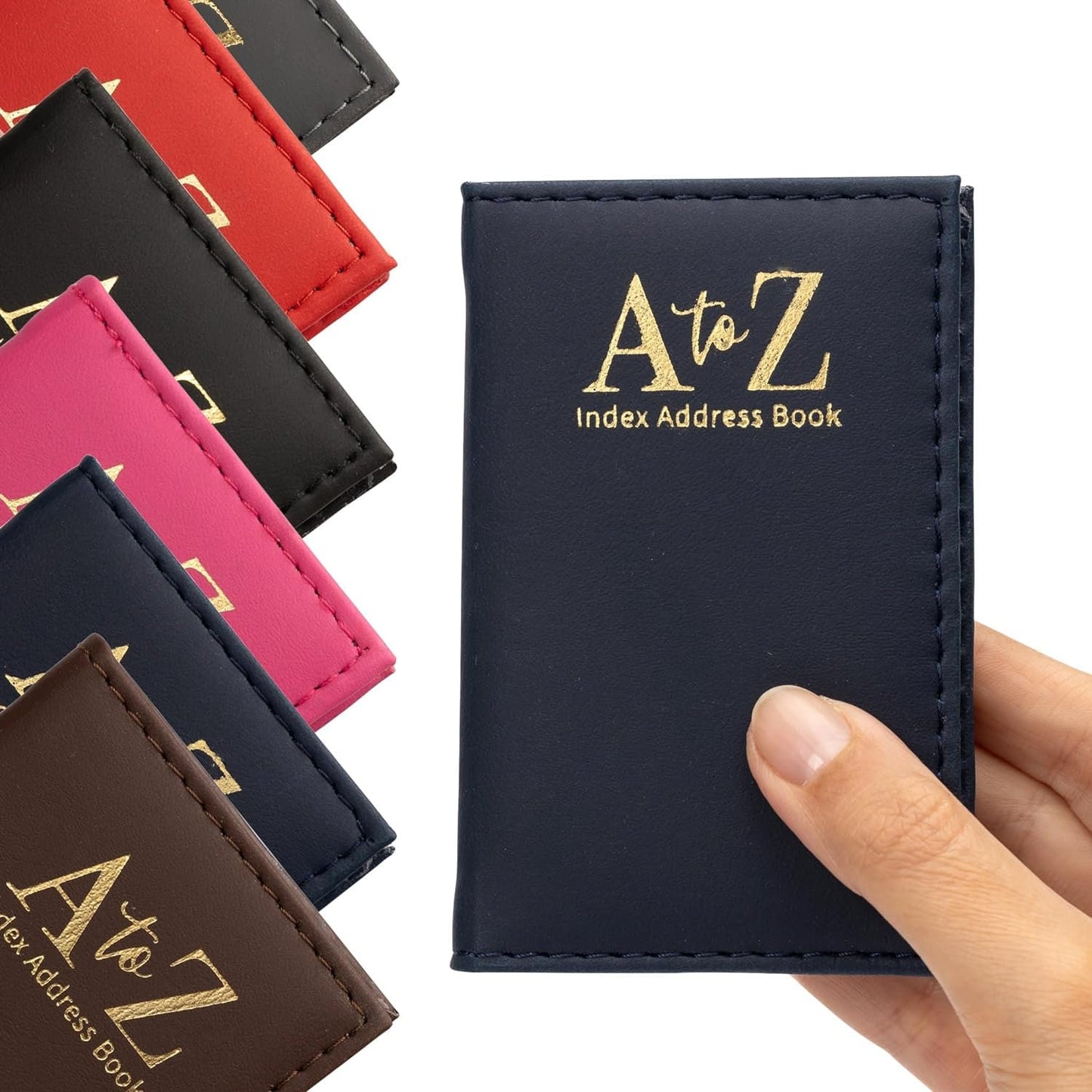 Index Address Book Leather Look Cover Executive Padded Small Sizes Notebook A-Z Keechi & co.