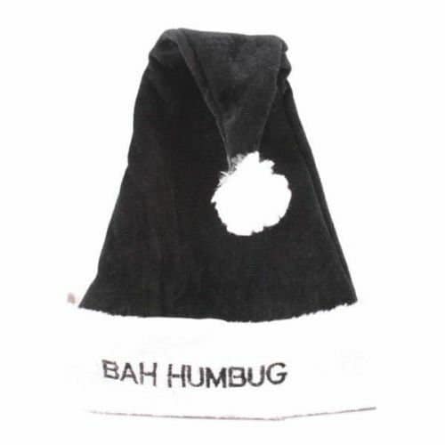 Deluxe Bah Humbug Black Santa Christmas Hat Great For Fancy Dress Parties Keechi & co.