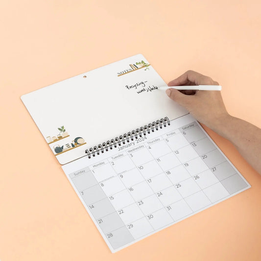 2024 Monthly Memo Board Wall Family Calendar Organiser White Board with Pen Keechi & co.