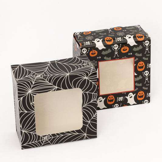 12pcs Halloween Cupcake Boxes for Sweets Chocolates Treats Holds up to 4 Standard Size Cupcakes (Packs are Mix Designs) Keechi & co.