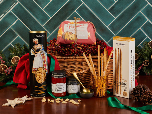 Luxury Italian hamper Handmade Wicker Basket Christmas The Season Greetings Hamper Keechi & co.