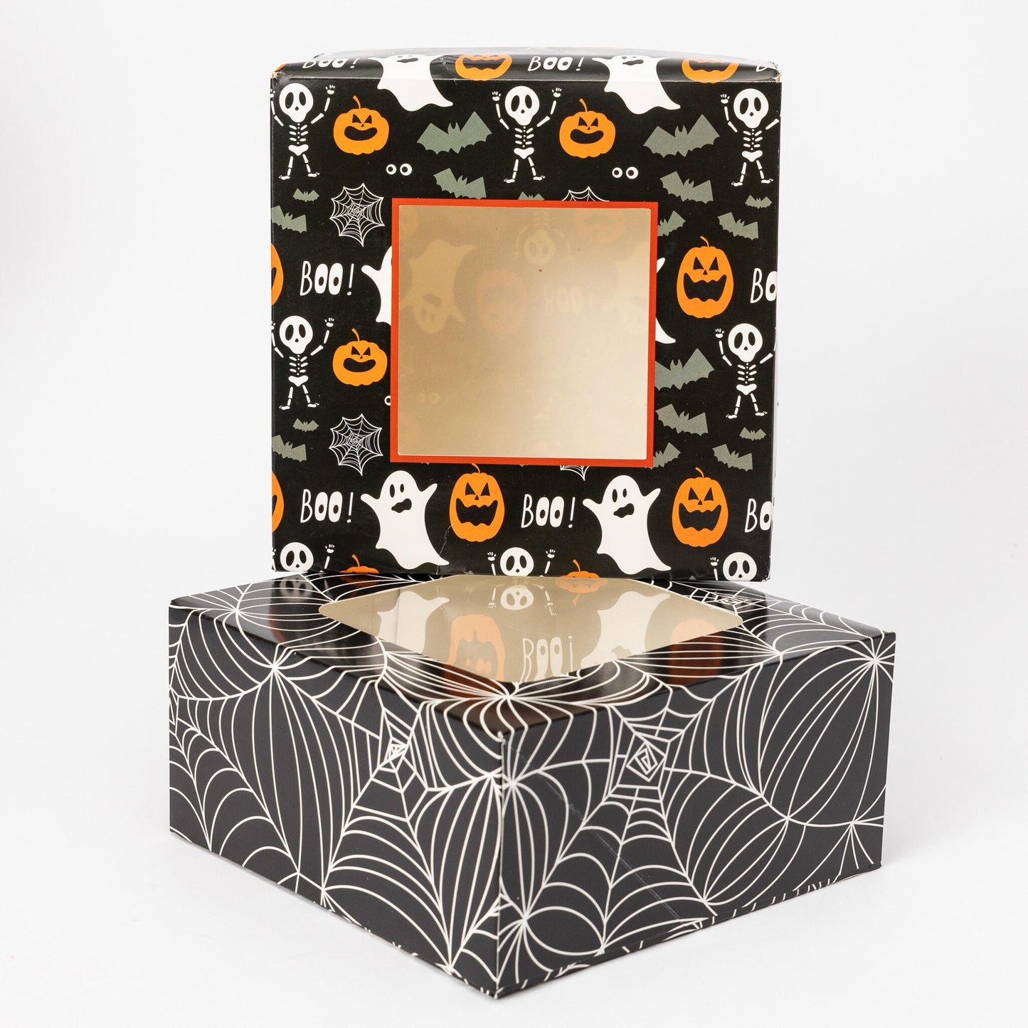 12pcs Halloween Cupcake Boxes for Sweets Chocolates Treats Holds up to 4 Standard Size Cupcakes (Packs are Mix Designs) Keechi & co.