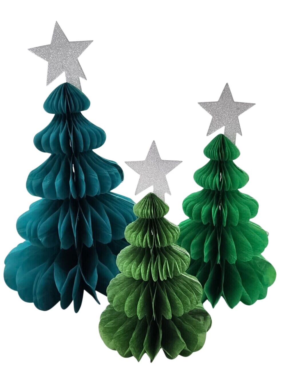Christmas Tree Honeycomb Paper 3 Pack Party Hanging Reusable Decoration Festive Keechi & co.