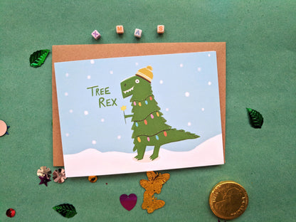 Dinosaur Christmas Card – Made in the UK – image 2