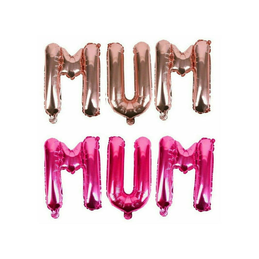 Mum mom balloon Happy Mothers Day foil Birthday Self Inflatable Rose Gold Cerise