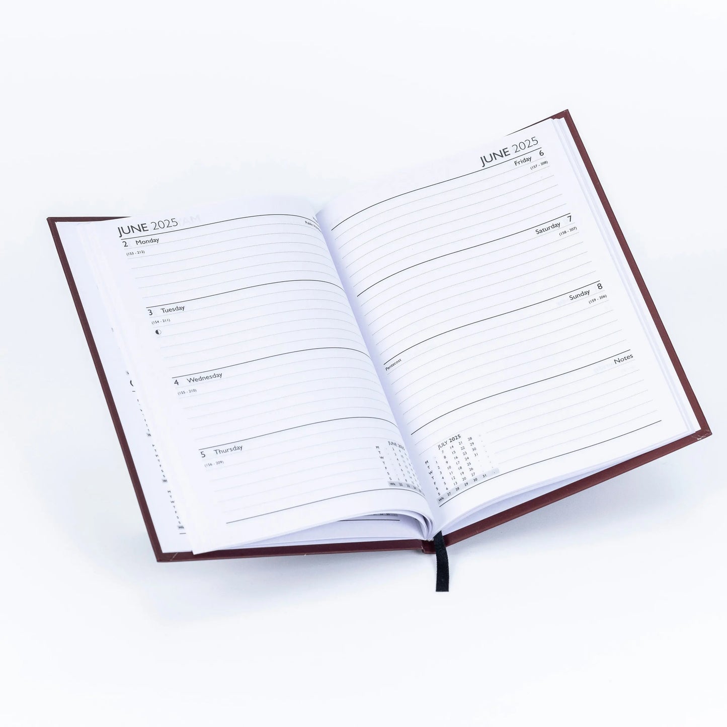 2025 A5 Week To View Diary Full Year Planner Organiser Hardback Cover Keechi & co.