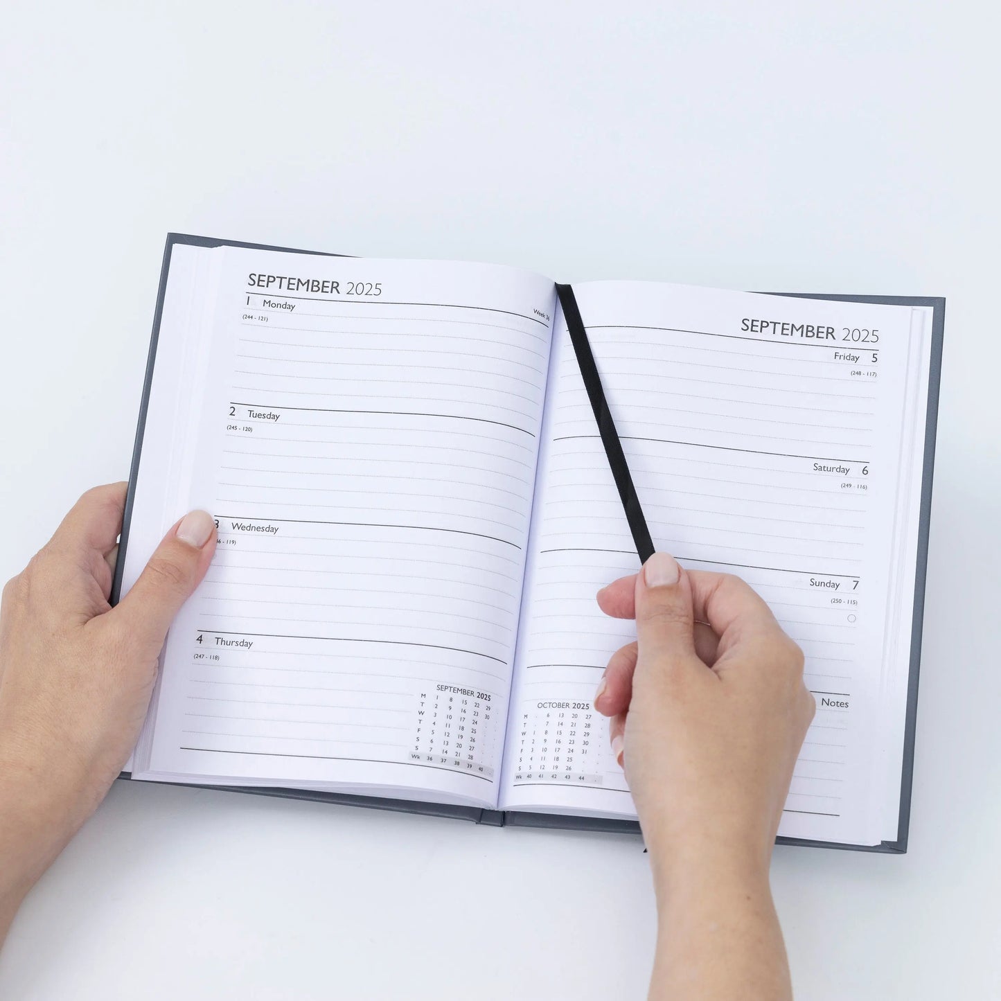 2025 A5 Week To View Diary Full Year Planner Organiser Hardback Cover Keechi & co.