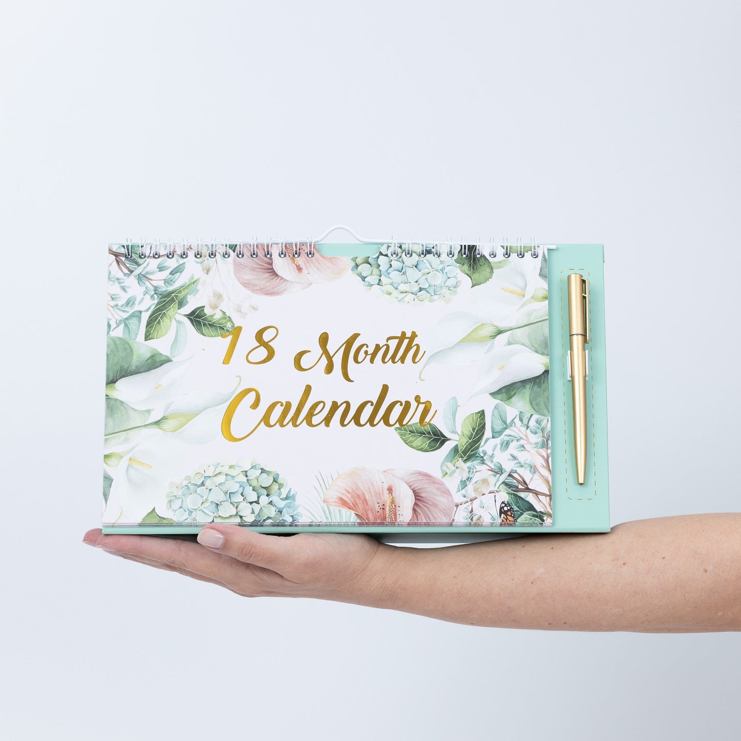 Floral 18-Month Desk Calendar: July 2024 - Dec 2025