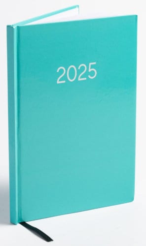 2025 Diary A5 Week to view Diary Office Full Year Planner Hardback Teal Keechi & co.