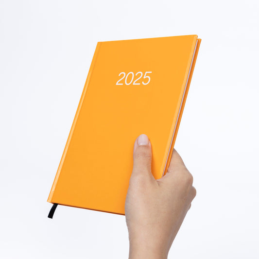 2025 Diary A5 Week to view Diary Office Full Year Planner Hardback Orange