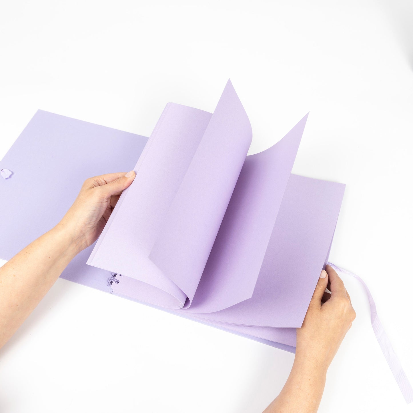 Kraft Paper Scrapbook Album: 12" Square, Spiral Bound with Ribbon