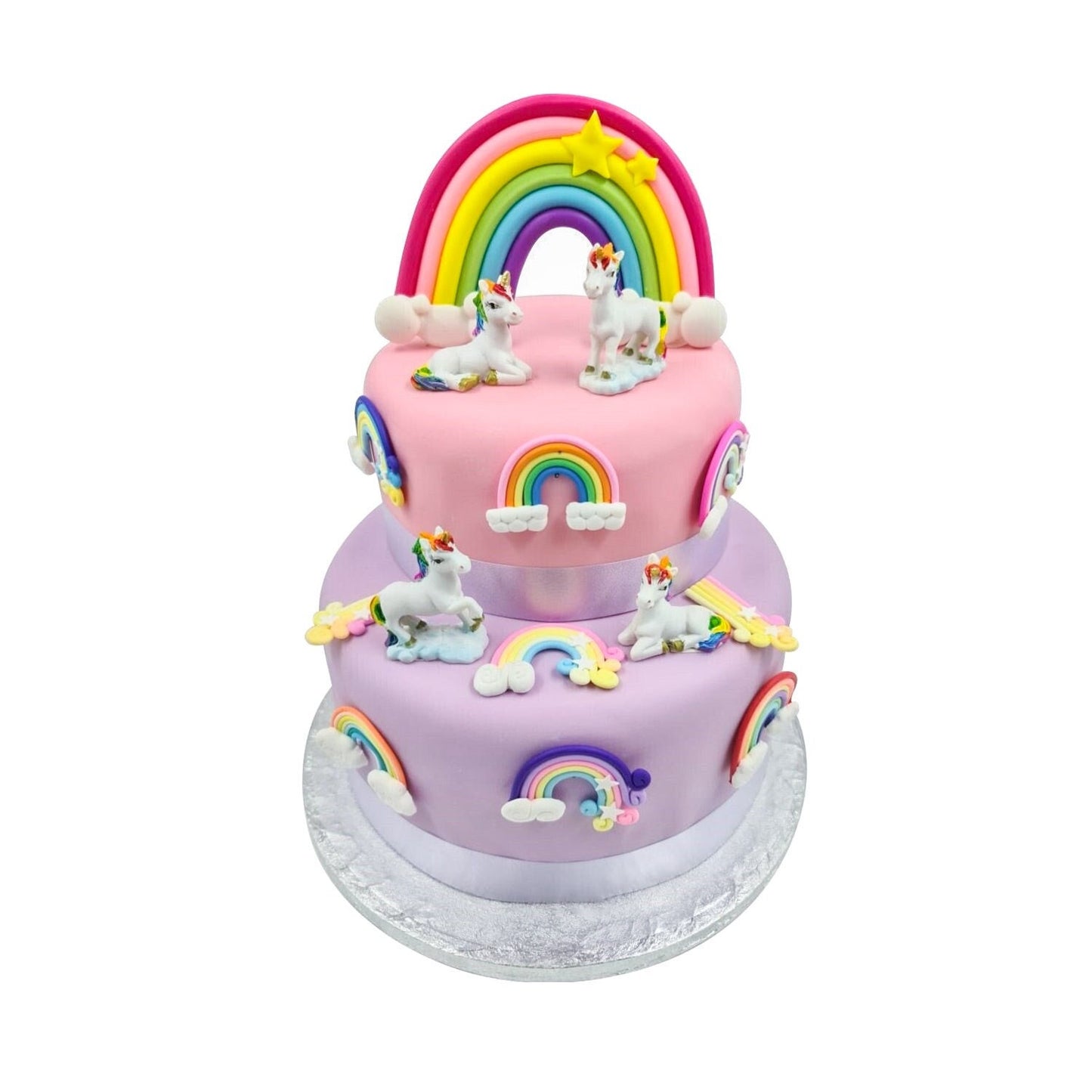 Rainbow Cake Topper unicron  Birthday Party Decorations Unicorn kids adult Reusable 14 pcs