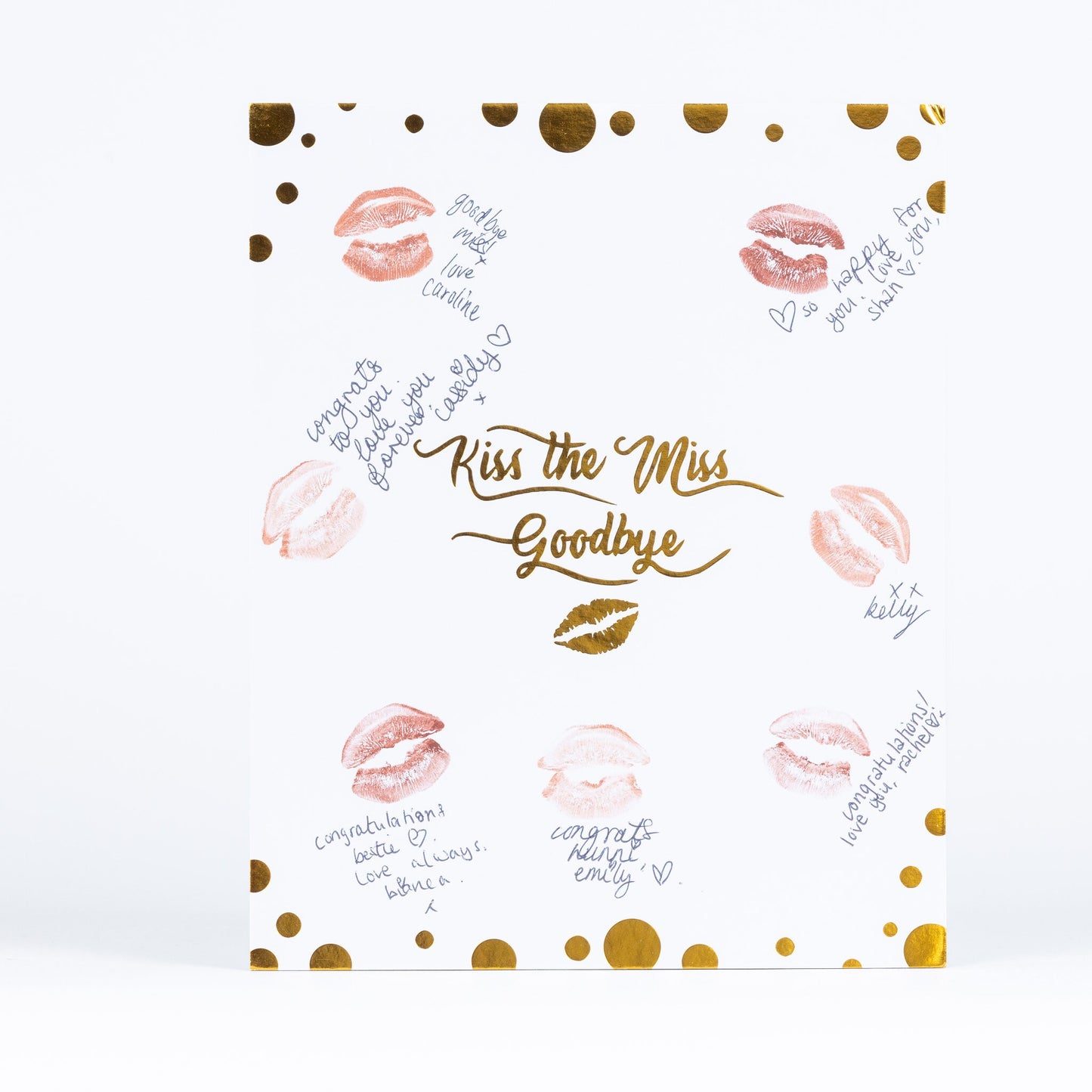 Kiss The Miss Goodbye Gold Hen Party Game Accessories Foil Do Gift Keepsake