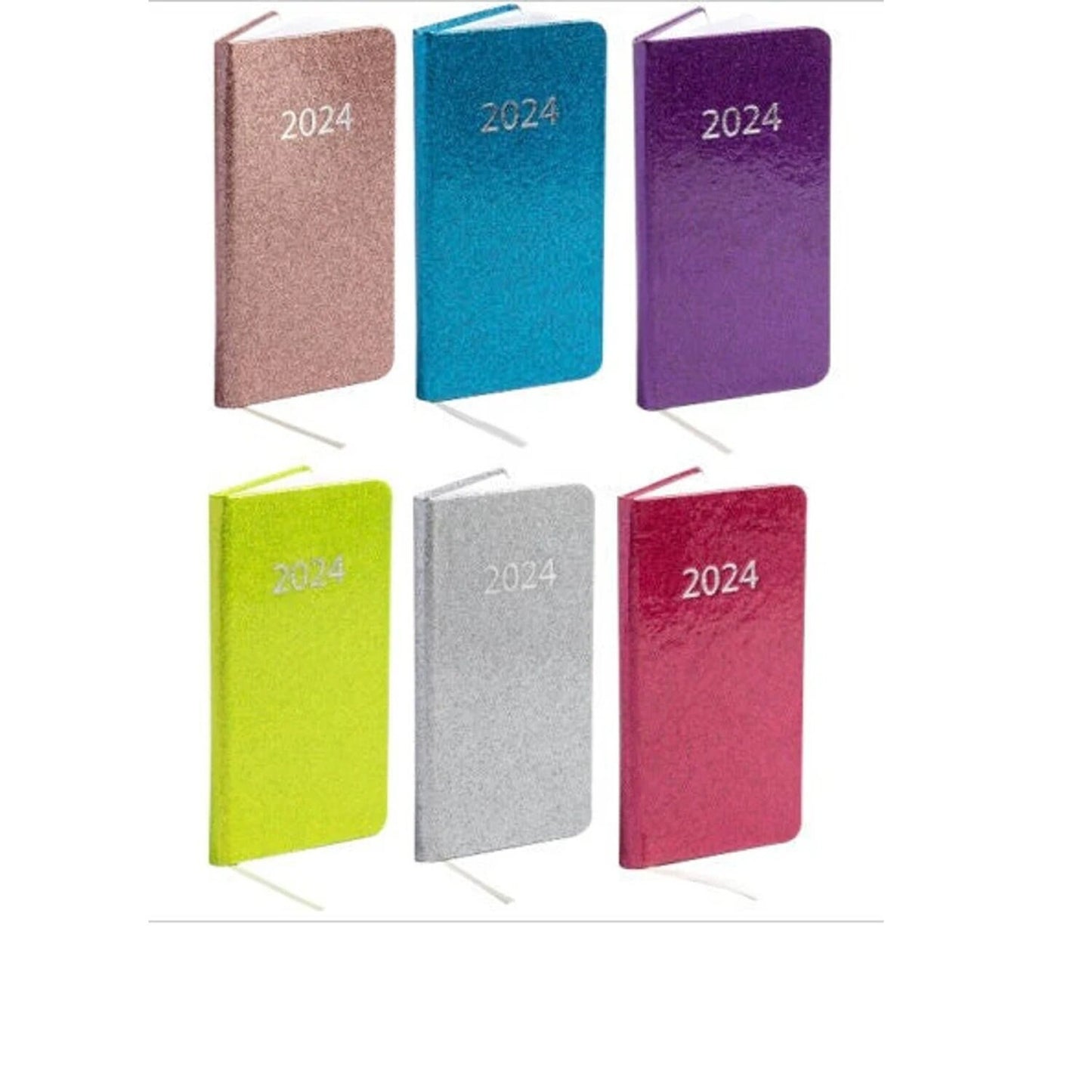 2024 Diary Slim Glitter Week to View Diaries Full Year Journal Calendar Planner
