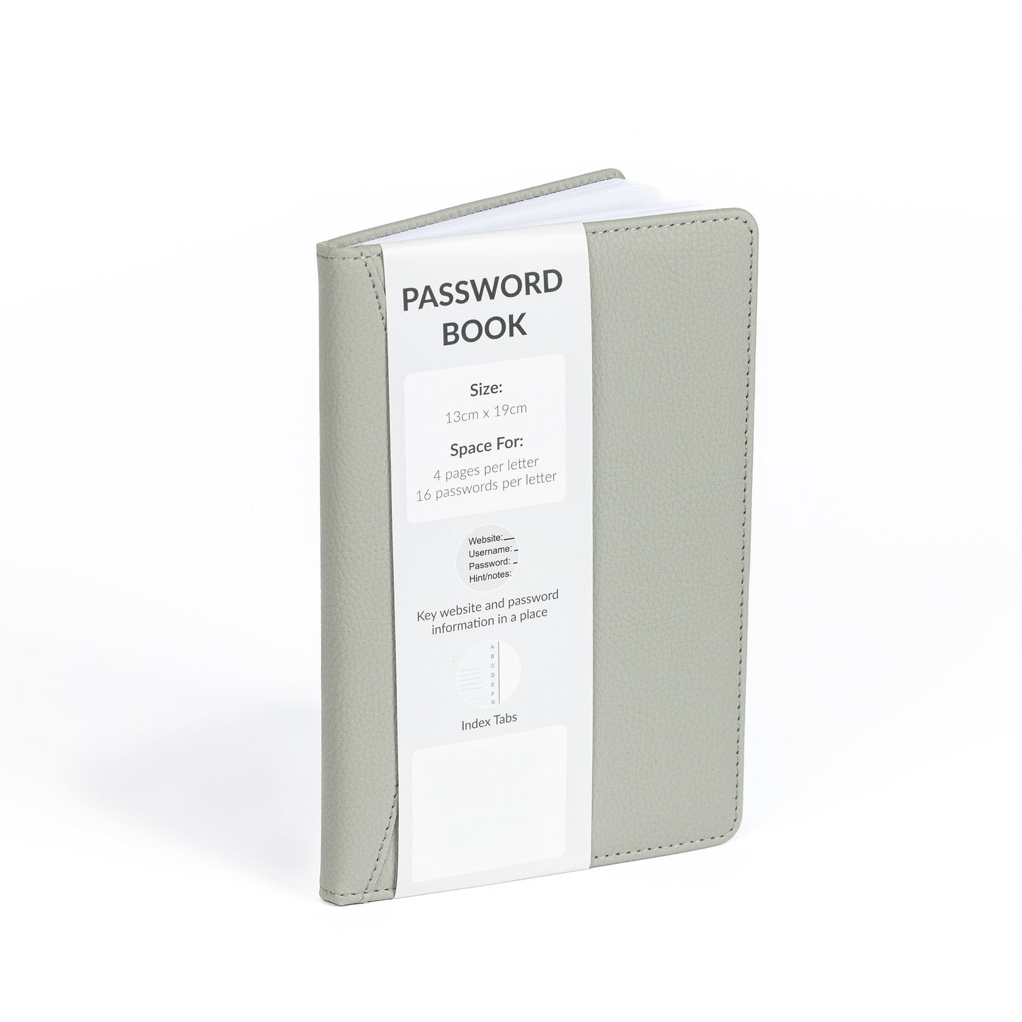 Password Username Book A-Z Index Hard Back A5 Contact Book grey With Pen