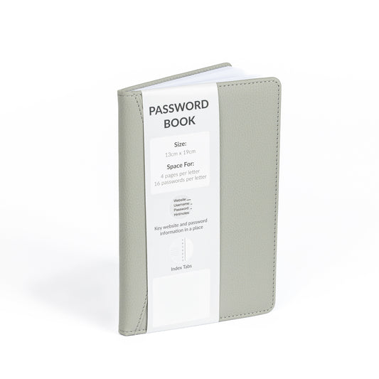 Password Username Book A-Z Index Hard Back A5 Contact Book grey With Pen