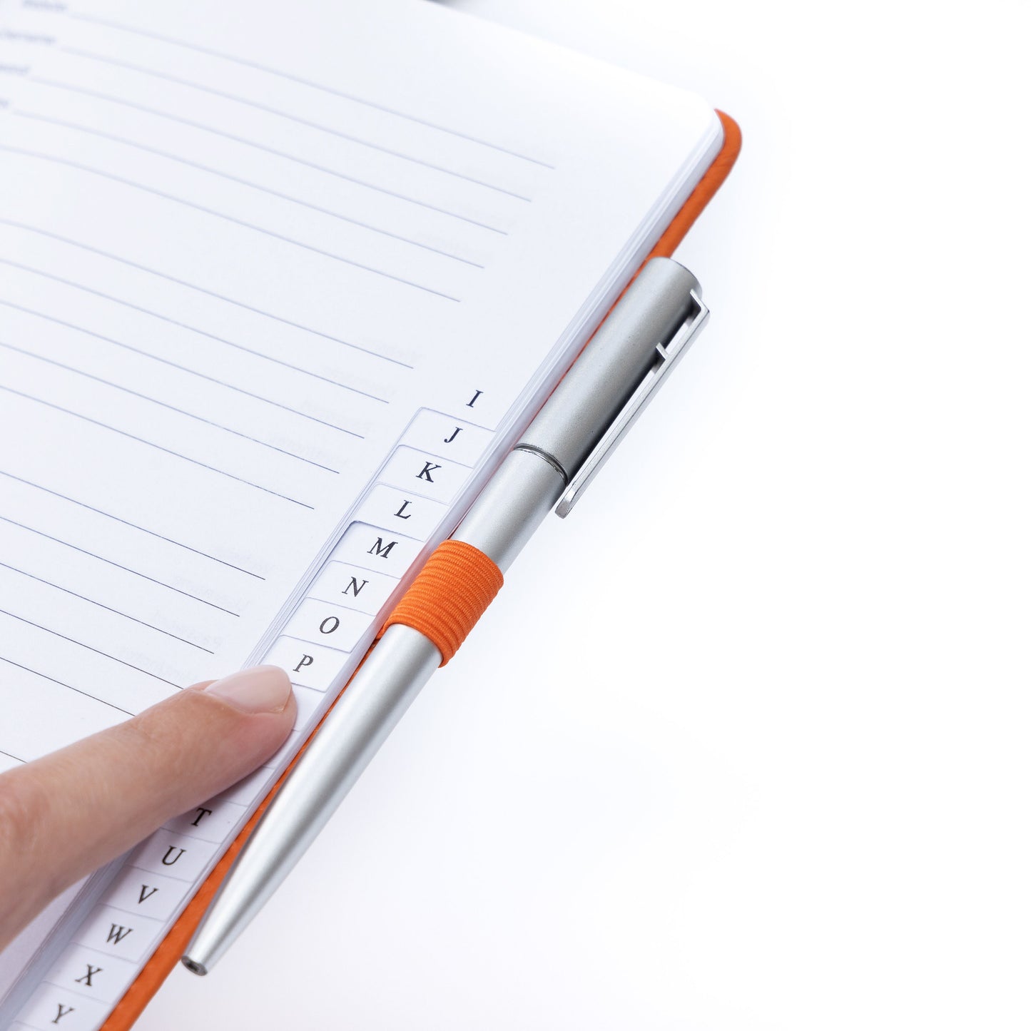 Password Username Book A-Z Index Hard Back A5 Contact Book Orange With Pen