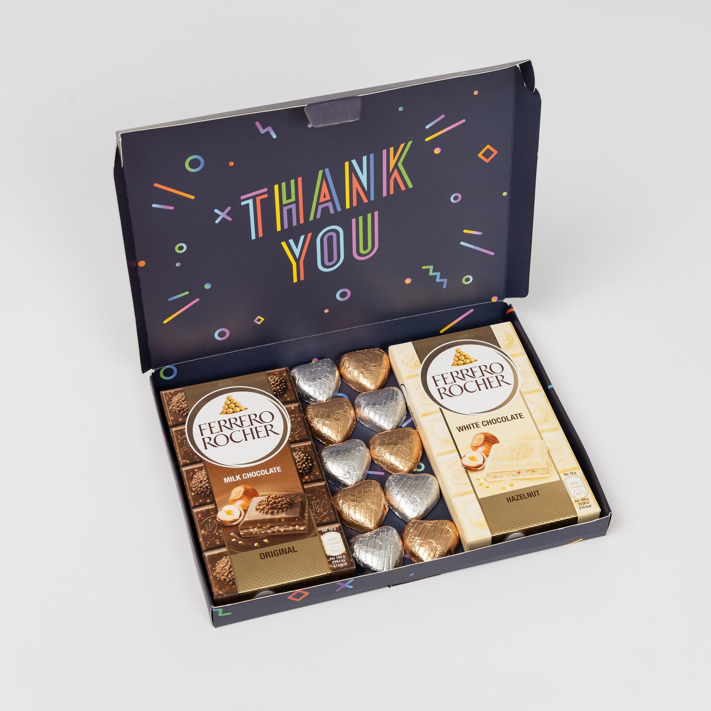 Thank you Ferrero Rocher Milk White Chocolate Bars Hearts Gift Box Hamper Happy Keechi & co.