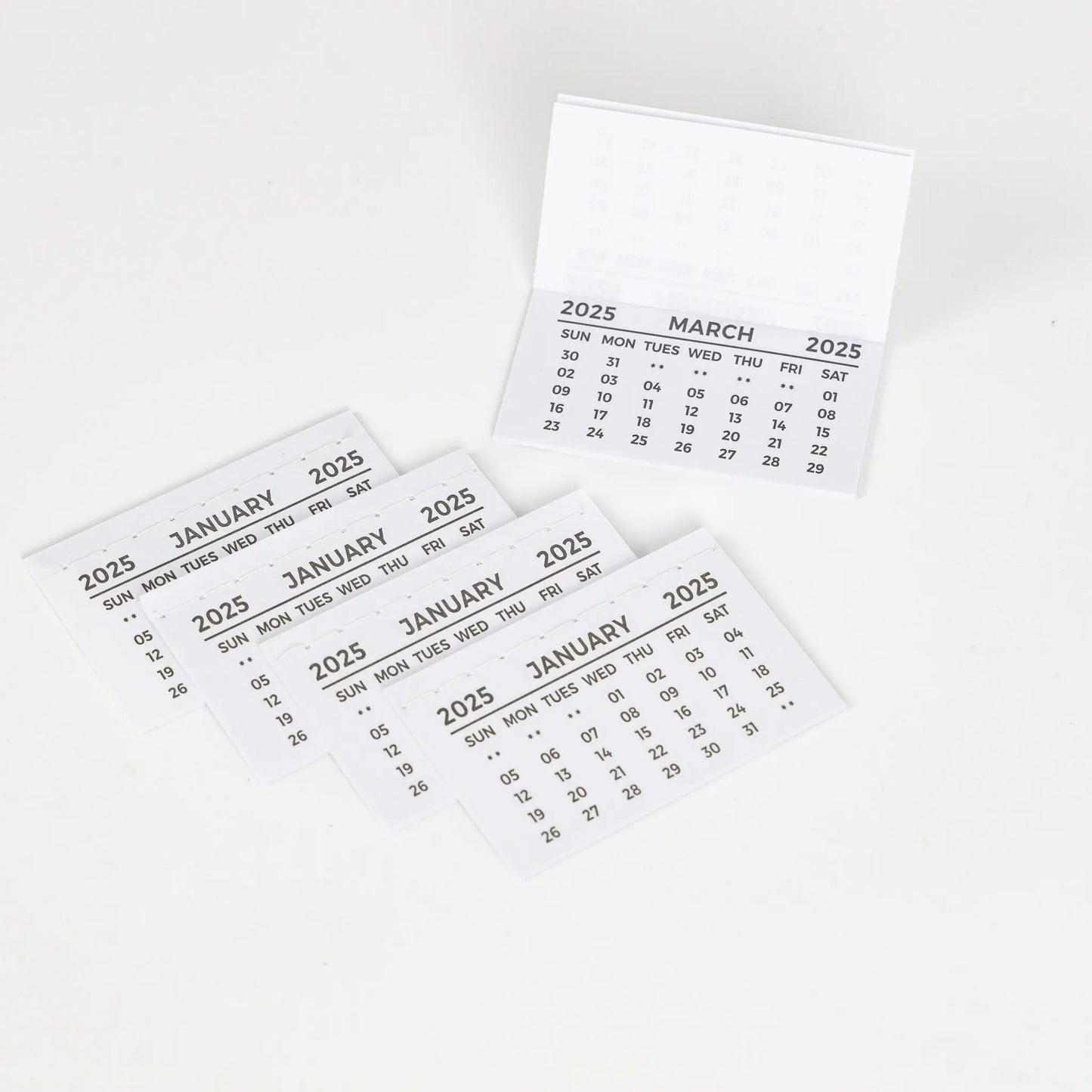 2025 Calendar Tabs Insert Tabs White Mini 1-200 PacksTear Off Pads Month To View Keechi & co.