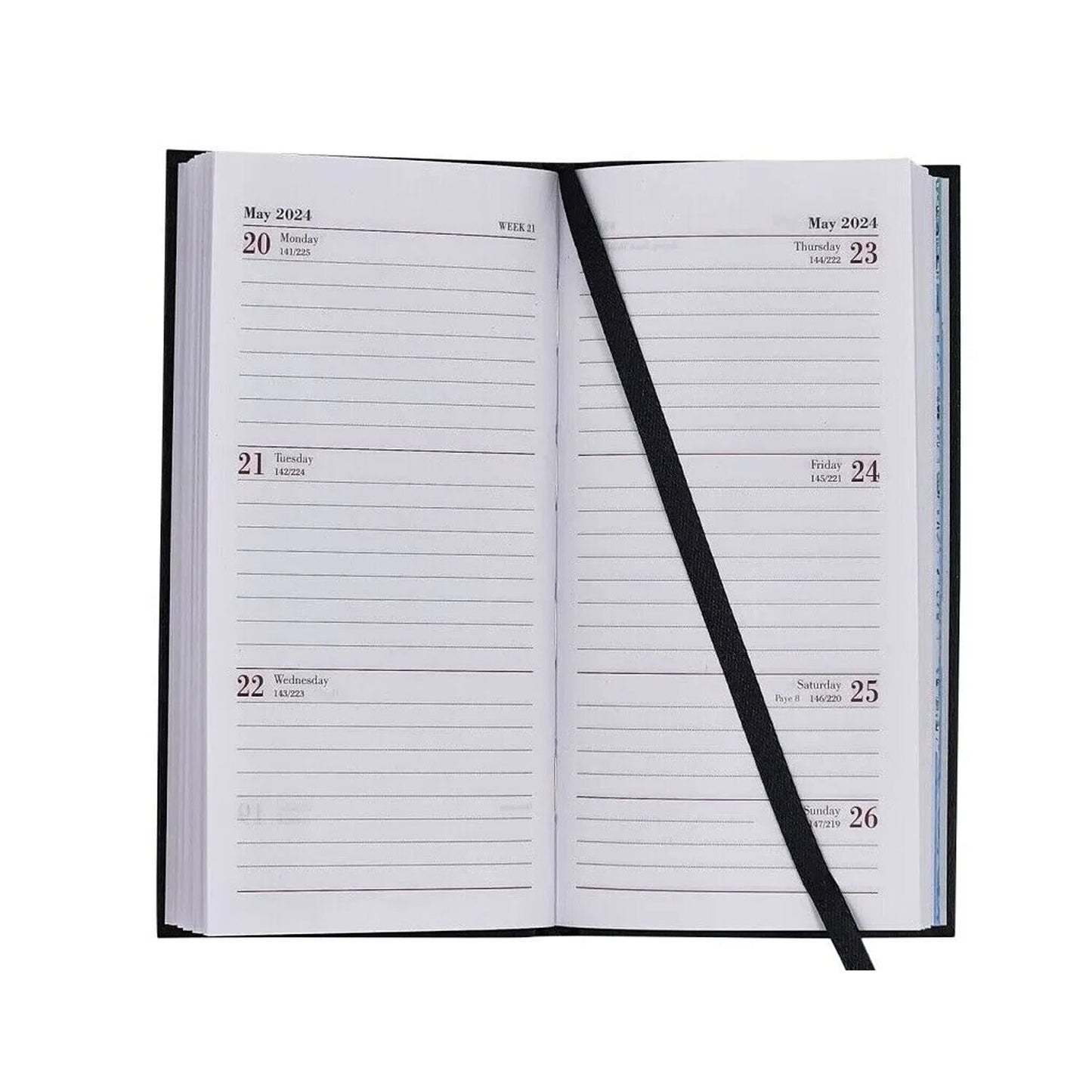 2024 Diary Slim Size Week to View Jan-Dec Diaries Full Year Hardback Planner