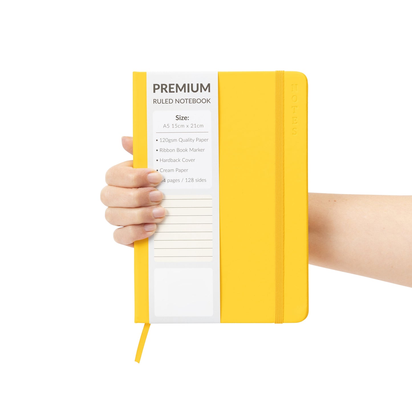 A5 Hardback Lined Notebook Ruled Notepad Notes Diary Journal Premium Book yellow Keechi & co.