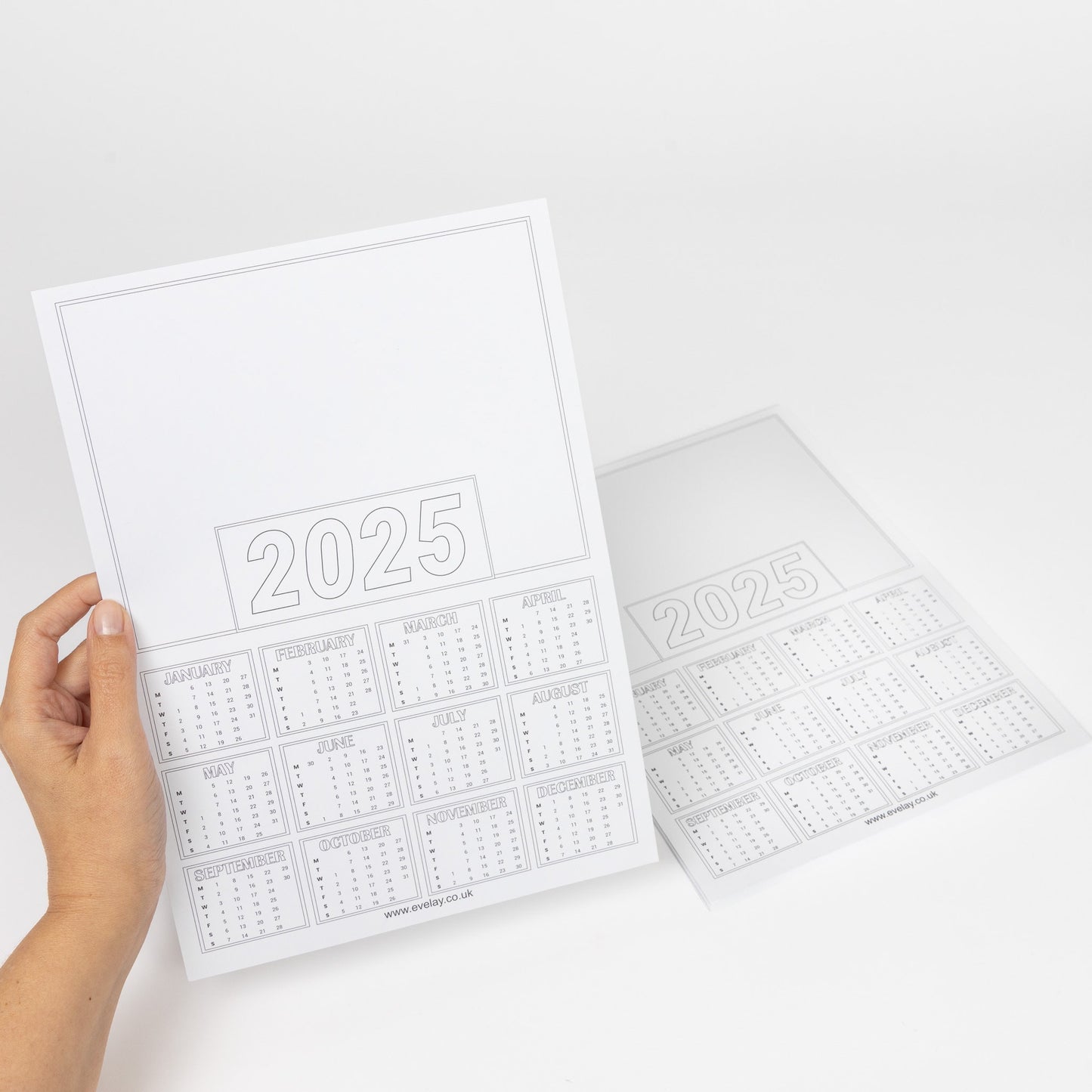 2025 Calendar A4 blanks White Mini Year To View 1-100 Pack Create Make Your Own Keechi & co.