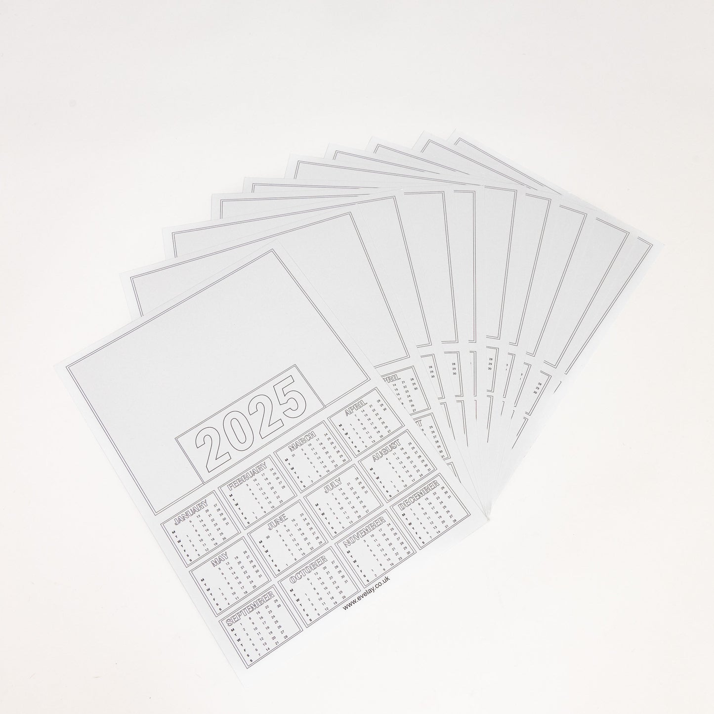 2025 Calendar A4 blanks White Mini Year To View 1-100 Pack Create Make Your Own Keechi & co.