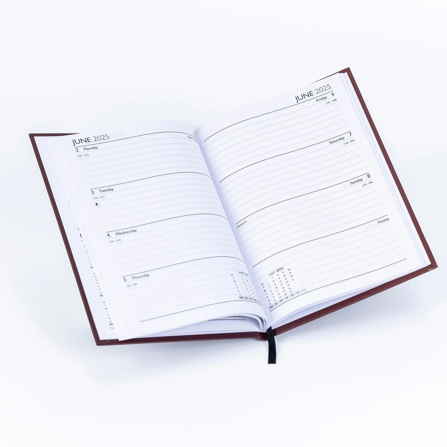 2025 A5 Week To View Diary Full Year Planner Organiser Hardback Cover Keechi & co.