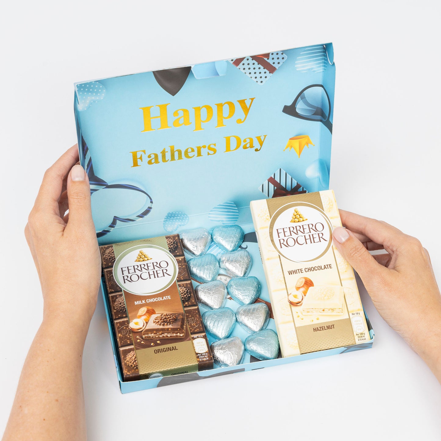 Ferrero Rocher Milk White Chocolate Bars Dad Gift Hamper Happy Fathers Day Keechi & co.