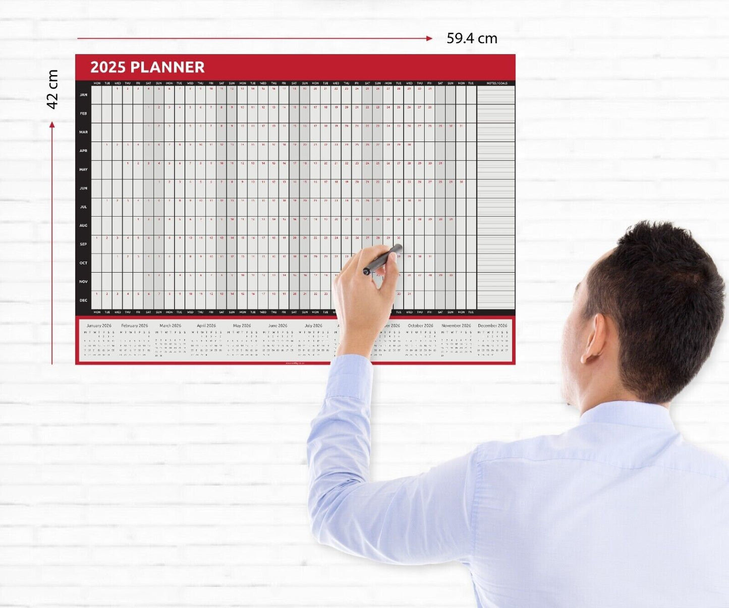 2025 A1 A2 A3 Full Year Wall Planner Calendar Home Office Work JAN DEC