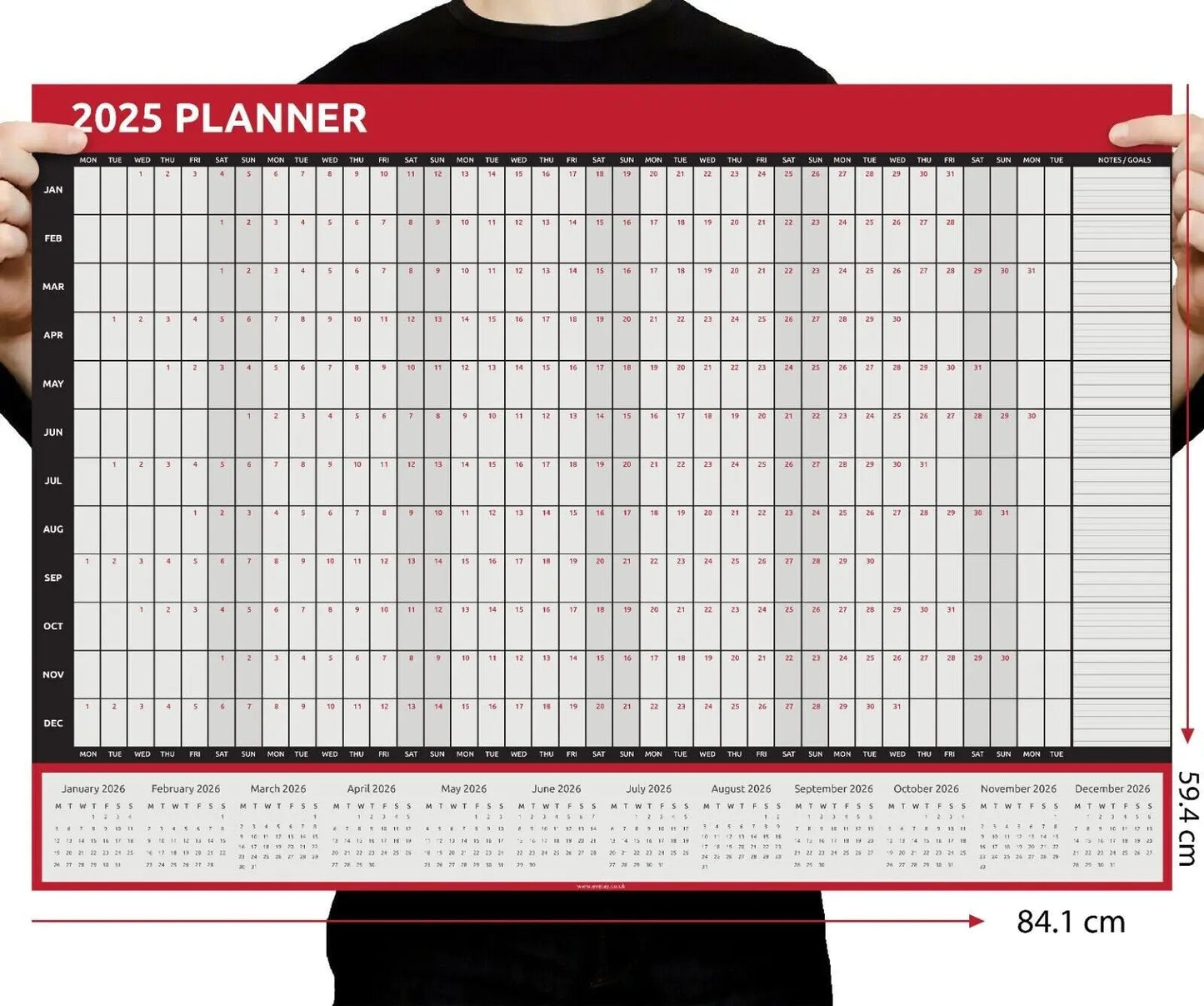 2025 A1 A2 A3 Full Year Wall Planner Calendar Home Office Work JAN DEC Keechi & co.