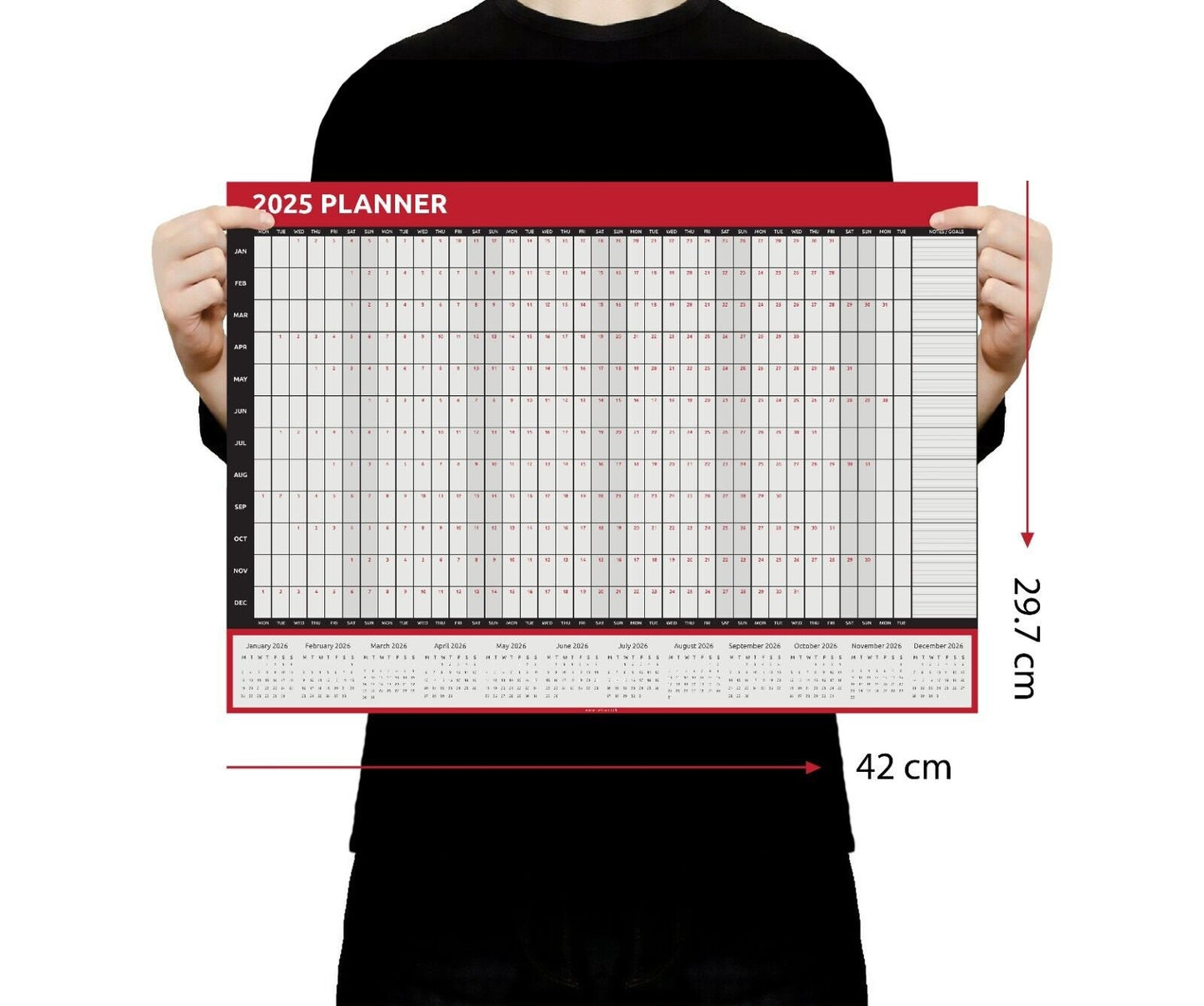 2025 A1 A2 A3 Full Year Wall Planner Calendar Home Office Work JAN DEC