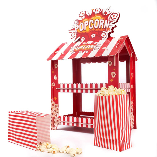 Popcorn Shop Display Stand Cake Dessert Birthday Party Popcorn movie night Treats Partyware Keechi & co.