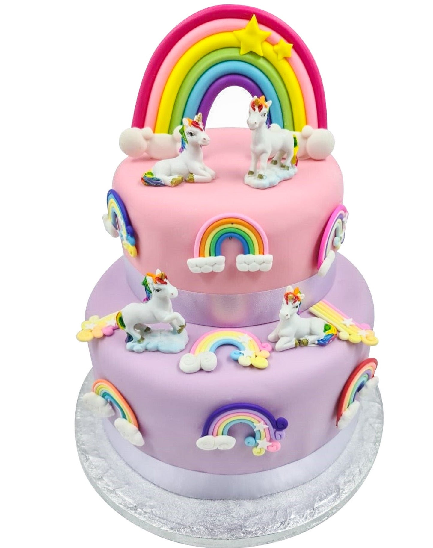 Rainbow Cake Topper unicron  Birthday Party Decorations Unicorn kids adult Reusable 14 pcs