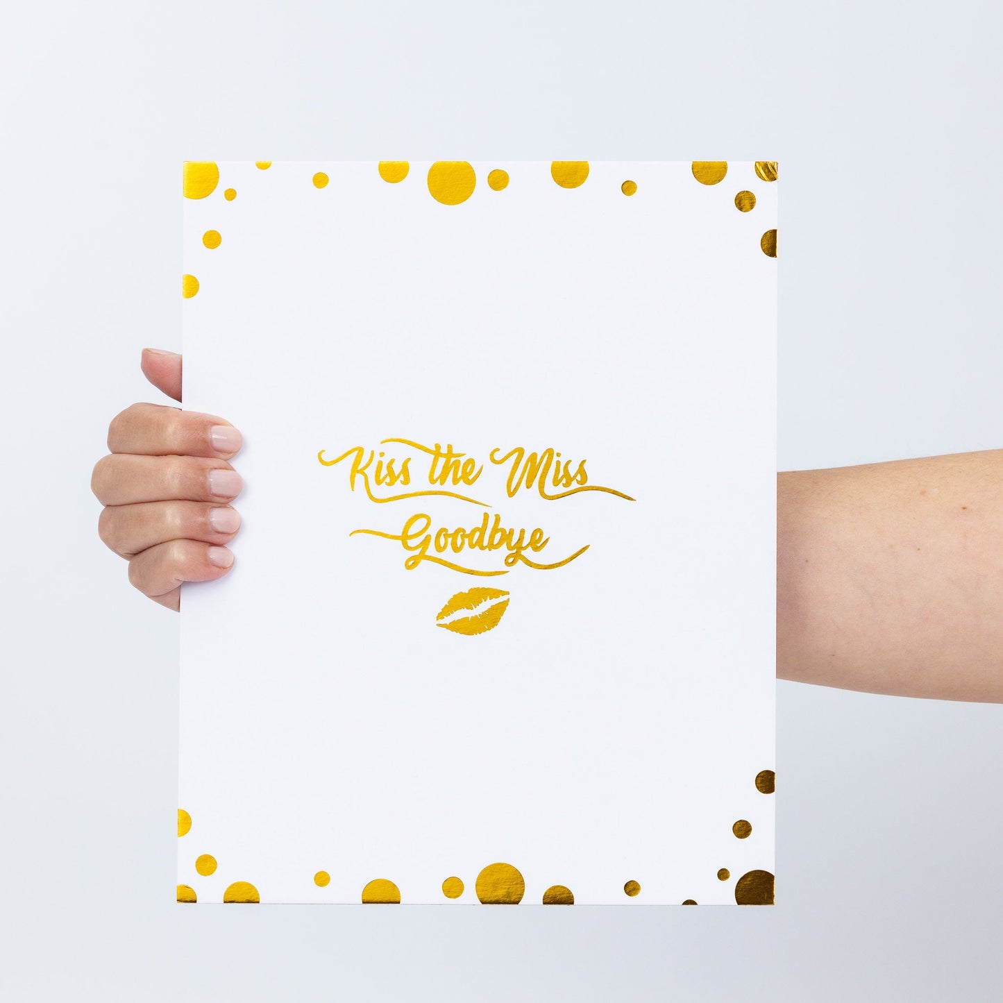 Kiss The Miss Goodbye Gold Hen Party Game Accessories Foil Do Gift Keepsake