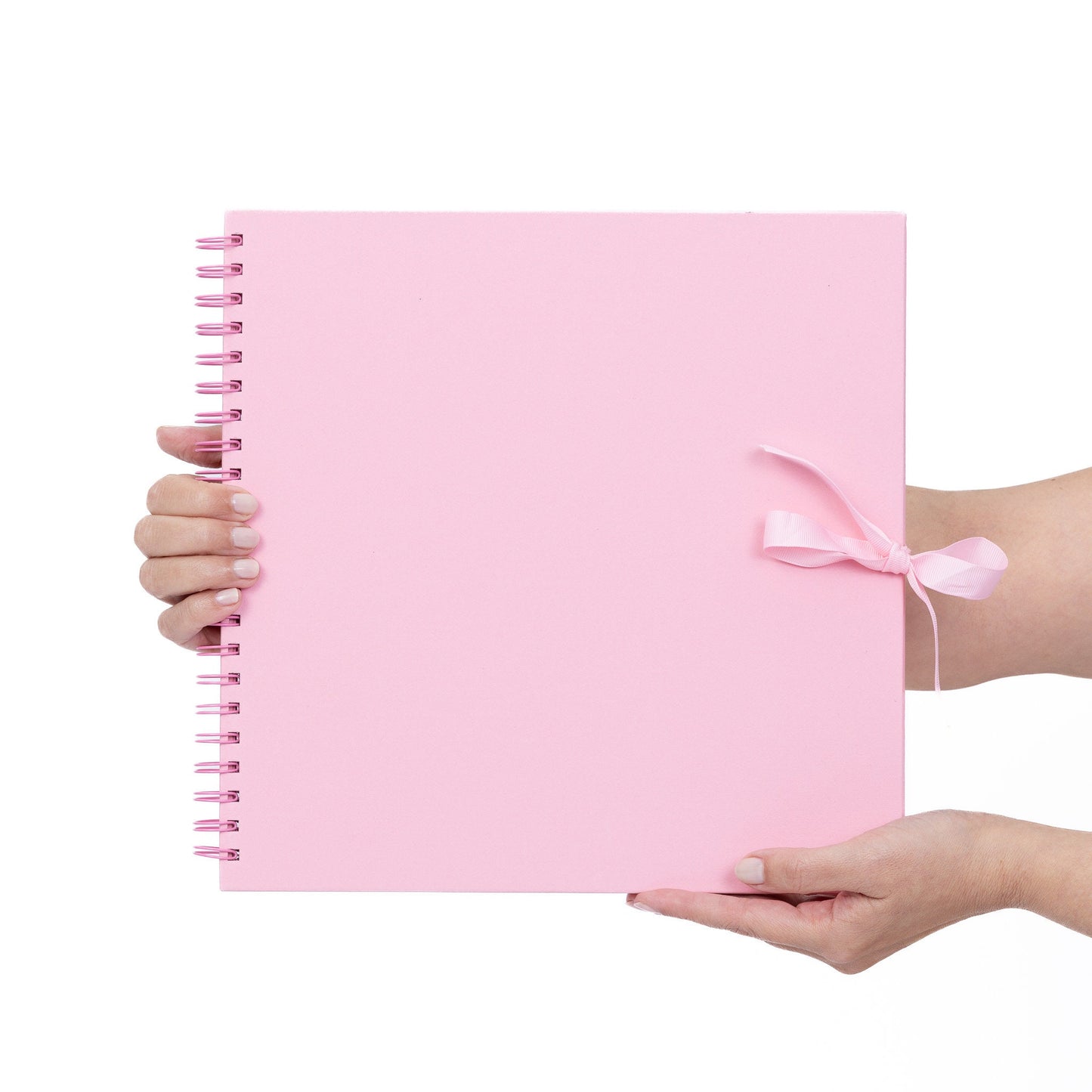 Square Scrapbook: Kraft Designs, Spiral Bound with Ribbon