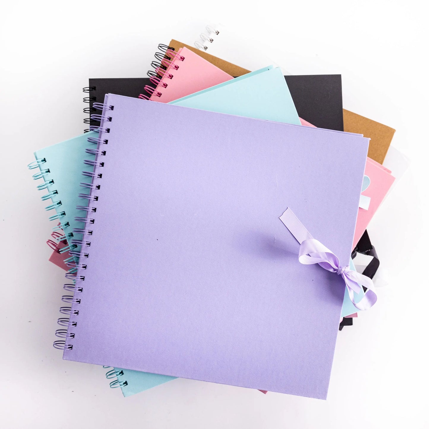 12" Square Kraft Paper Scrapbook Photo Album Book Spiral Bound Ribbon Tie 12 x 12 Keechi & co.