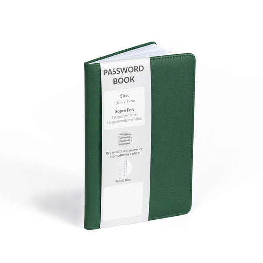 Password Username Book A to Z Index Hard Back A5 Contact Book lime bottle green grey brown With Pen bottle green Keechi & co.