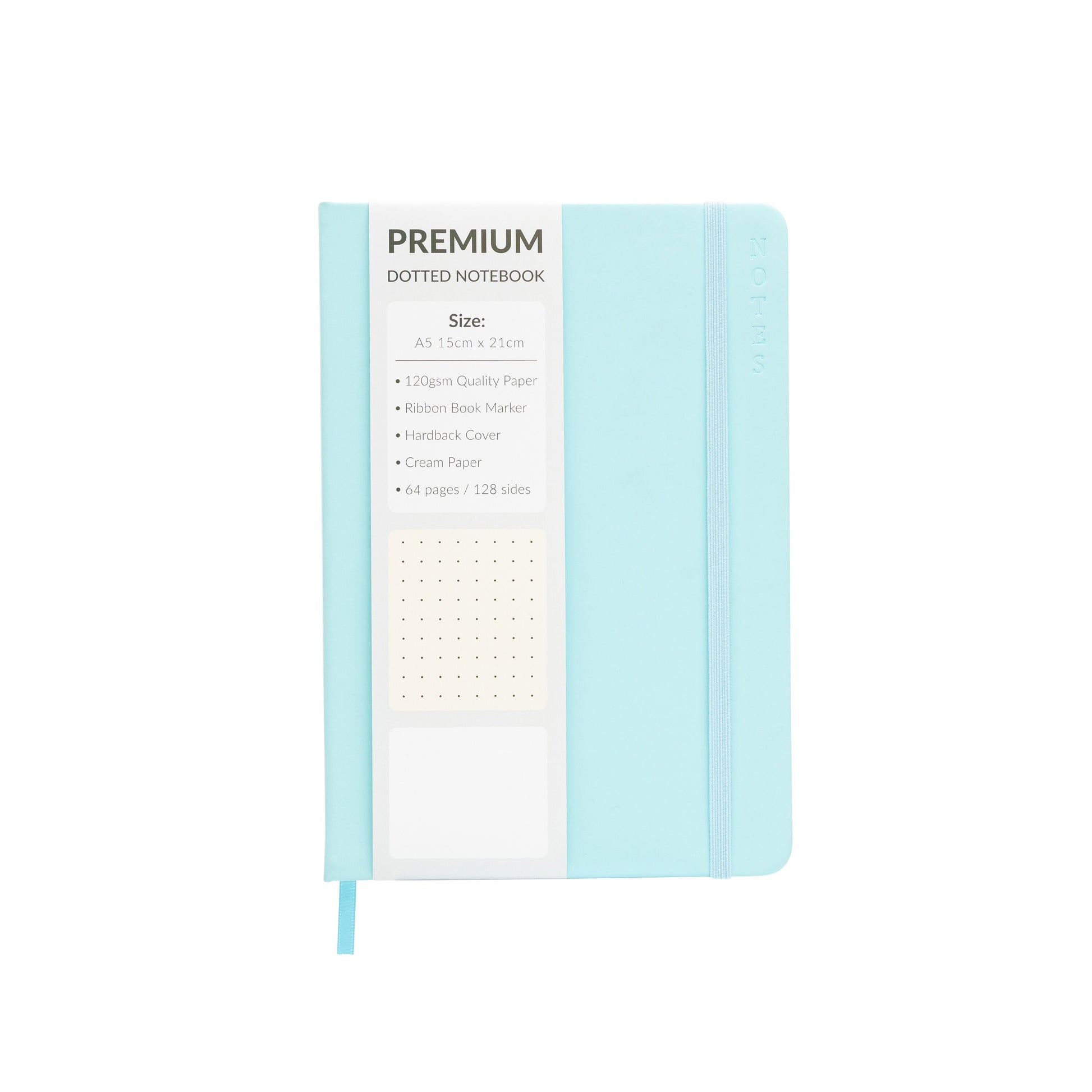 A5 Hardback Dotted Notebook Notepad Notes Diary Bullet Journal Premium Book sky blue Keechi & co.